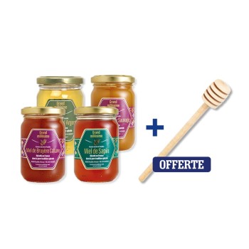 Les 4 pots de 350 g + 1 cuillère à miel OFFERTE.png
